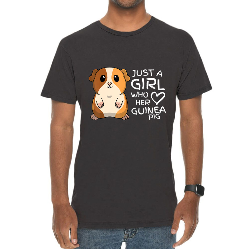 Just A Girl Who Loves Her Cute Fluffy Guinea Pig Pet Vintage T-shirt | Artistshot