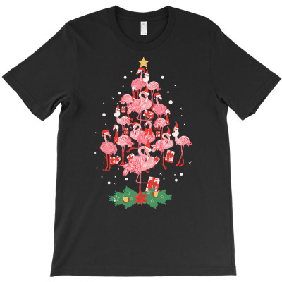 Flamingo Christmas Tree T  Shirt Flamingo Christmas Tree Ornament Deco T-shirt Designed By Laron Wyman