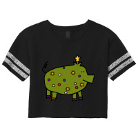 Funny Christmas Tree Pig Scorecard Crop Tee | Artistshot