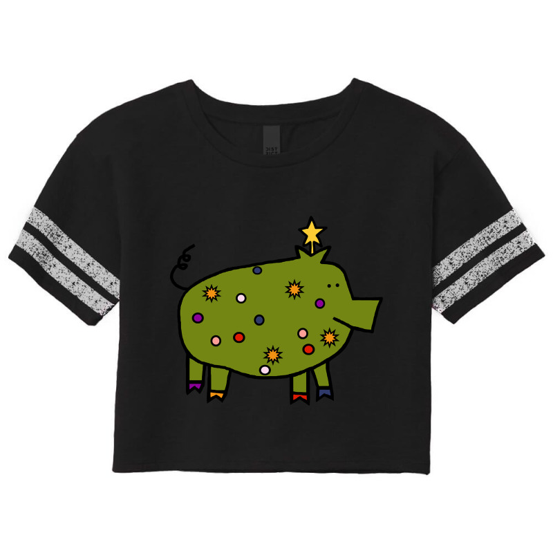 Funny Christmas Tree Pig Scorecard Crop Tee by Mello Greenwood | Artistshot