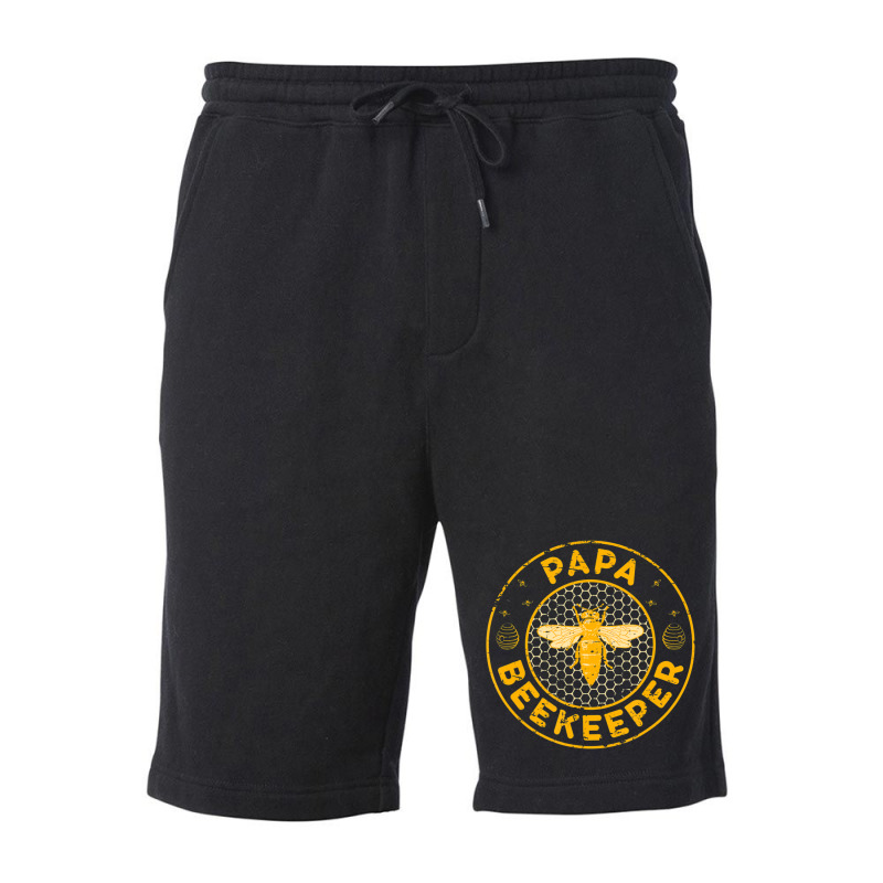 Mens Papa Beekeeper, Bee Whisperer Distressed Retro Style Fleece Short by cm-arts | Artistshot