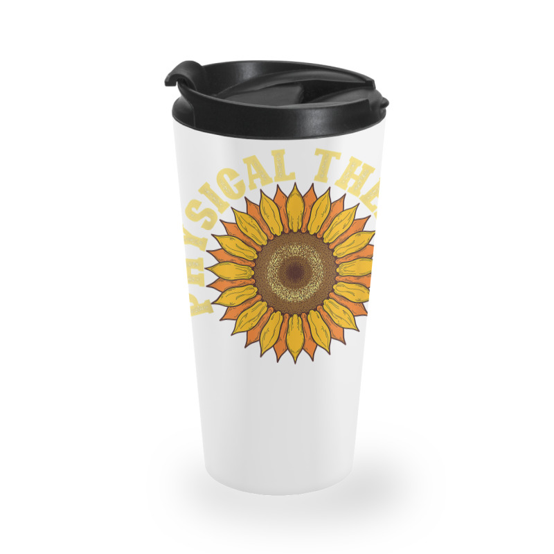 Yellow Flower Sunflower Hippie Pt Therapist Physical Therapy Travel Mug | Artistshot