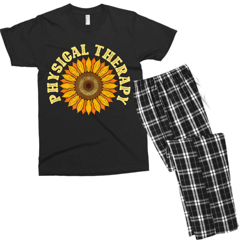 Yellow Flower Sunflower Hippie Pt Therapist Physical Therapy Men's T-shirt Pajama Set | Artistshot