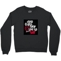 White And Black Font Crewneck Sweatshirt | Artistshot