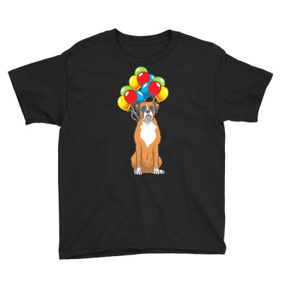 Dog Training T  Shirt Boxer Dog With Ballons T  Shirt Youth Tee Designed By Beierfrancisco