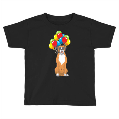 Dog Training T  Shirt Boxer Dog With Ballons T  Shirt Toddler T-shirt Designed By Beierfrancisco