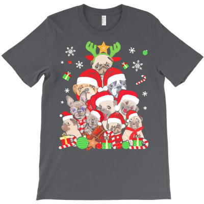 Funny Pug Dog Christmas Tree Costum T  Shirt Pug Christmas Shirt Merry T-shirt Designed By Dominic Rempel