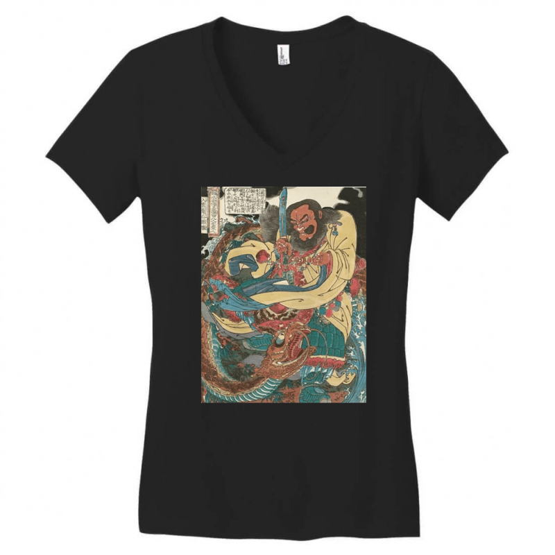 Water Margin, Gongsun Sheng, Kuniyoshi Utagawa, Water, Margin, Water M Women's V-Neck T-Shirt by SHOPOD445 | Artistshot