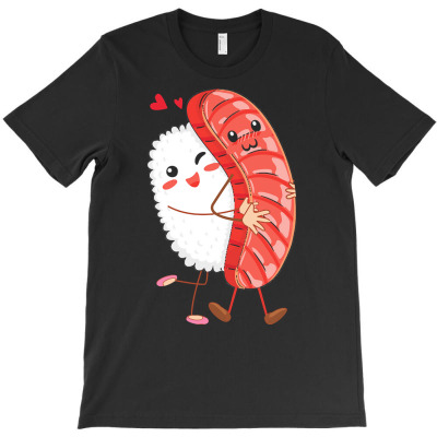 Funny Valentine Day Gift T  Shirt Funny Cute Sushi Couple Hug Valentin T-shirt Designed By Dominic Rempel