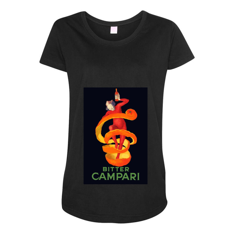 Vintage Bitter Campari Leonetto Cappiello Bitter Campari French Liquor Maternity Scoop Neck T-shirt by cm-arts | Artistshot