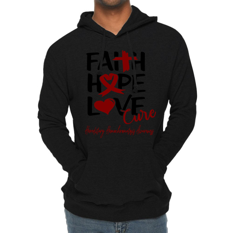 Faith Hope Love Cure Hereditary Hemochromatosis Awareness Lightweight Hoodie by JACOBMCCOLLUM | Artistshot