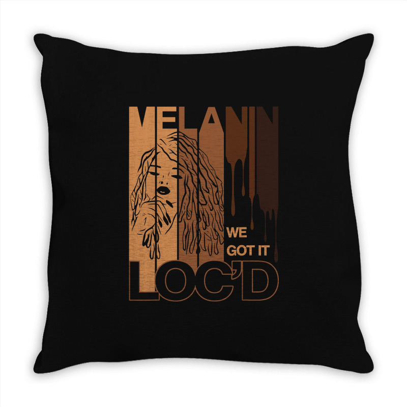 Melanin Drippin We Got It Loc'd Black Afro Natural Hair Throw Pillow | Artistshot