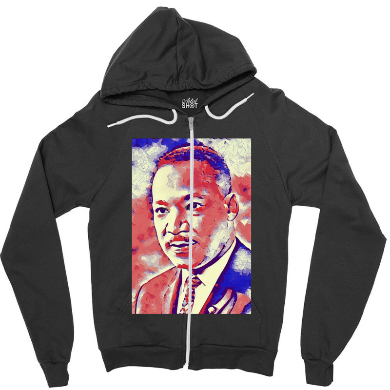 Portrait Of Martin Luther King Jr. Zipper Hoodie by WilmaMorgan | Artistshot