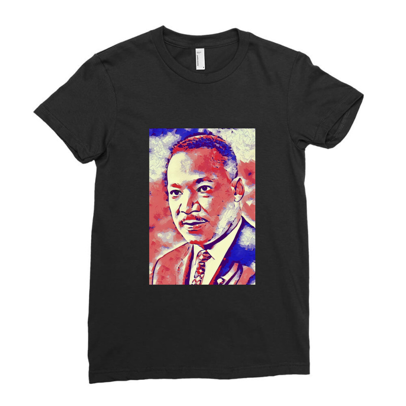 Portrait Of Martin Luther King Jr. Ladies Fitted T-Shirt by WilmaMorgan | Artistshot