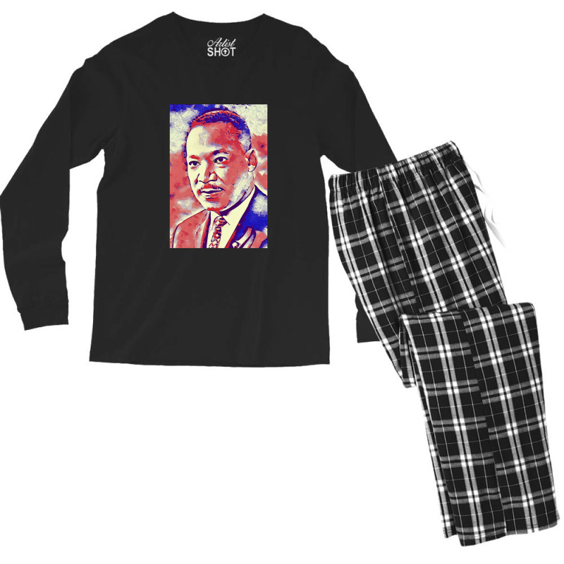 Portrait Of Martin Luther King Jr. Men's Long Sleeve Pajama Set by WilmaMorgan | Artistshot