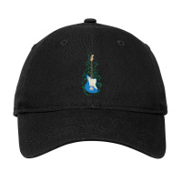 Blue Offset Style Electric Guitar Flowering Vines Adjustable Cap | Artistshot