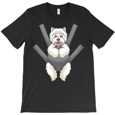 Westie Dog T  Shirt Westie In A Carrier Bag T  Shirt T-shirt Designed By Precious Boyle