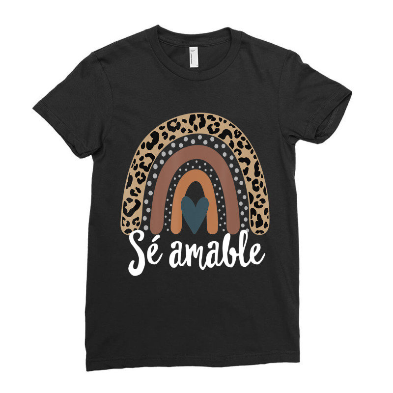 S?? Amable Spanish Bilingual Teacher Be Kind Boho Rainbow Ladies Fitted T-Shirt by cm-arts | Artistshot