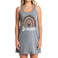 S?? Amable Spanish Bilingual Teacher Be Kind Boho Rainbow Tank Dress | Artistshot