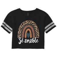 S?? Amable Spanish Bilingual Teacher Be Kind Boho Rainbow Scorecard Crop Tee | Artistshot