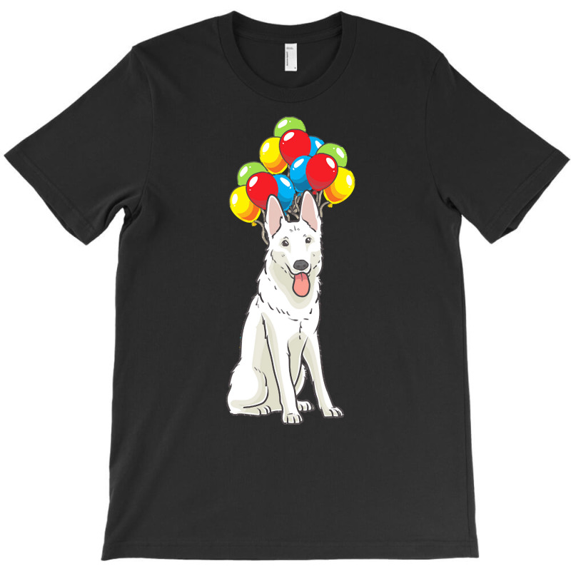 White Shepherd T  Shirt White Swiss Shepherd With Ballons Gift T  Shir T-shirt | Artistshot