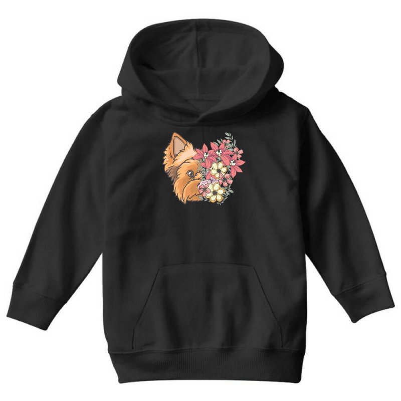 Yorkie T  Shirt Yorkshire Terrier With Flowers T  Shirt Youth Hoodie by pfahey | Artistshot