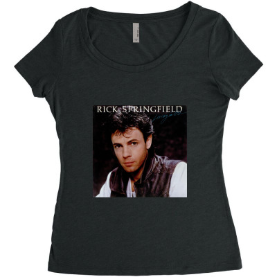 Rick Springfield Women's Triblend Scoop T-shirt Designed By Sisi Kumala