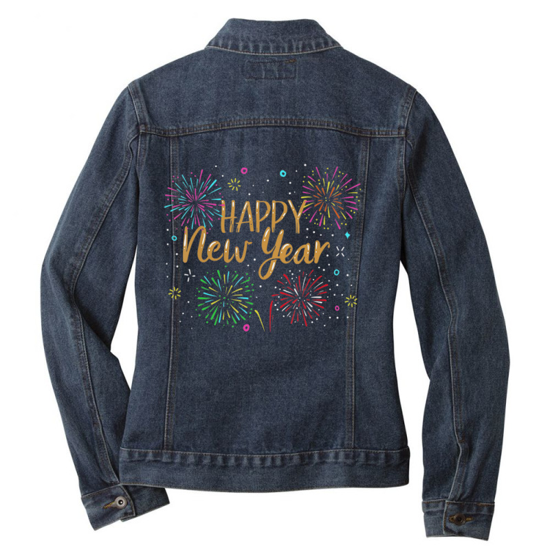 New Years Eve Party Supplies Nye 2021 Happy New Year Ladies Denim Jacket | Artistshot