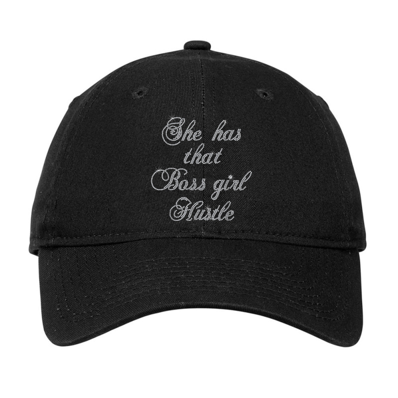 She Has That Girl Boss Hustle Bling Rhinestone Adjustable Cap by Clinical | Artistshot