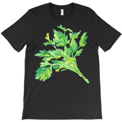 Parsley Wall Herb Watercolor T Shirtparsley Wall Poster Herb Watercolo T-shirt Designed By Dominic Rempel