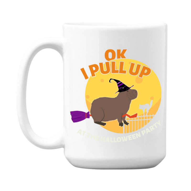 Ok I Pull Up At The Halloween Party Halloween Capybara 15 Oz Coffee Mug | Artistshot