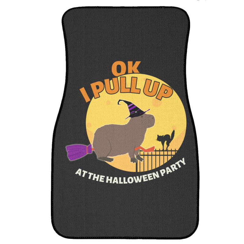 Ok I Pull Up At The Halloween Party Halloween Capybara Front Car Mat | Artistshot