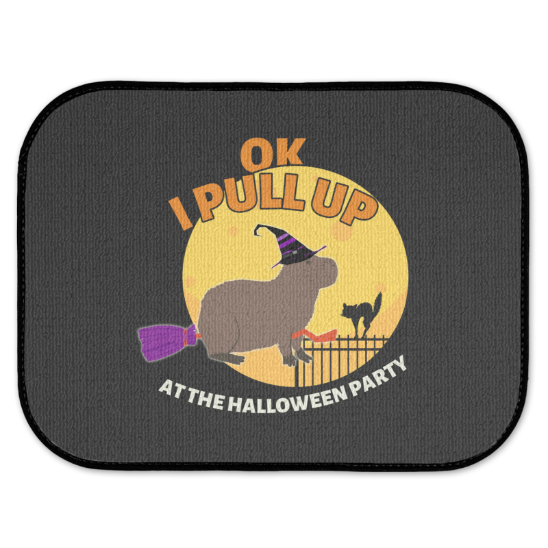 Ok I Pull Up At The Halloween Party Halloween Capybara Rear Car Mat | Artistshot