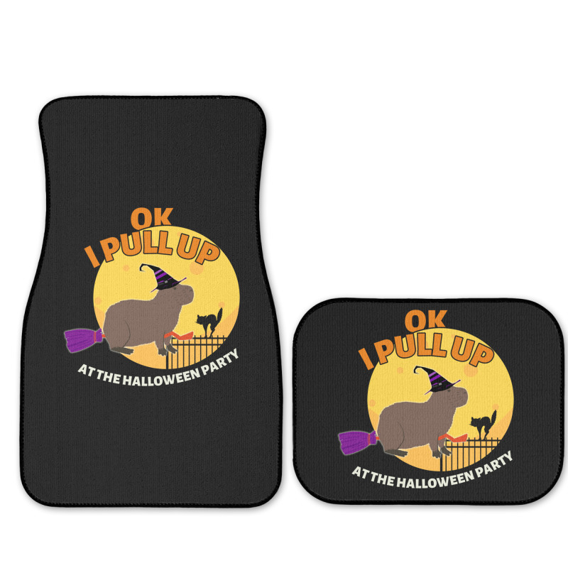 Ok I Pull Up At The Halloween Party Halloween Capybara Full Set Car Mats | Artistshot