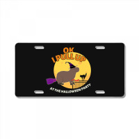 Ok I Pull Up At The Halloween Party Halloween Capybara License Plate | Artistshot