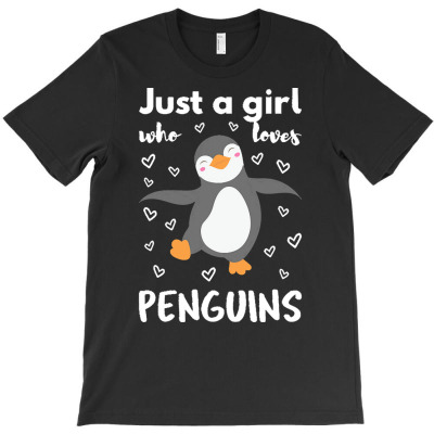 Penguin Love T Shirtjust A Girl Who Loves Penguins Ii T Shirt T-shirt Designed By Dominic Rempel