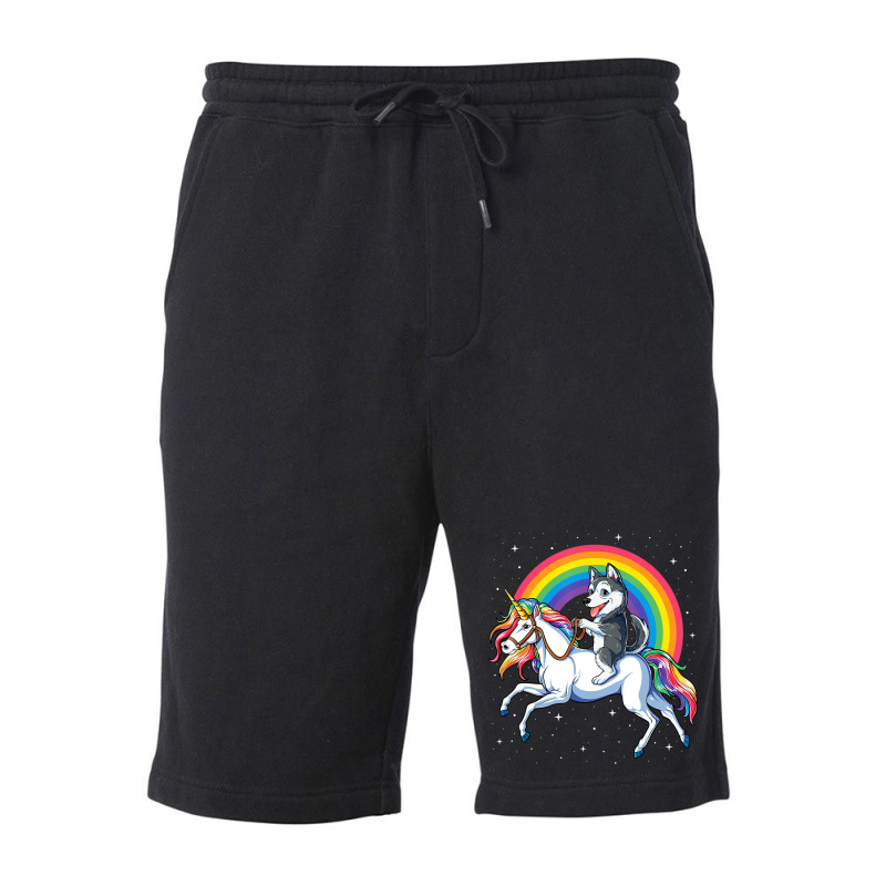 Siberian Husky Unicorn Girls Space Galaxy Rainbow Fleece Short | Artistshot