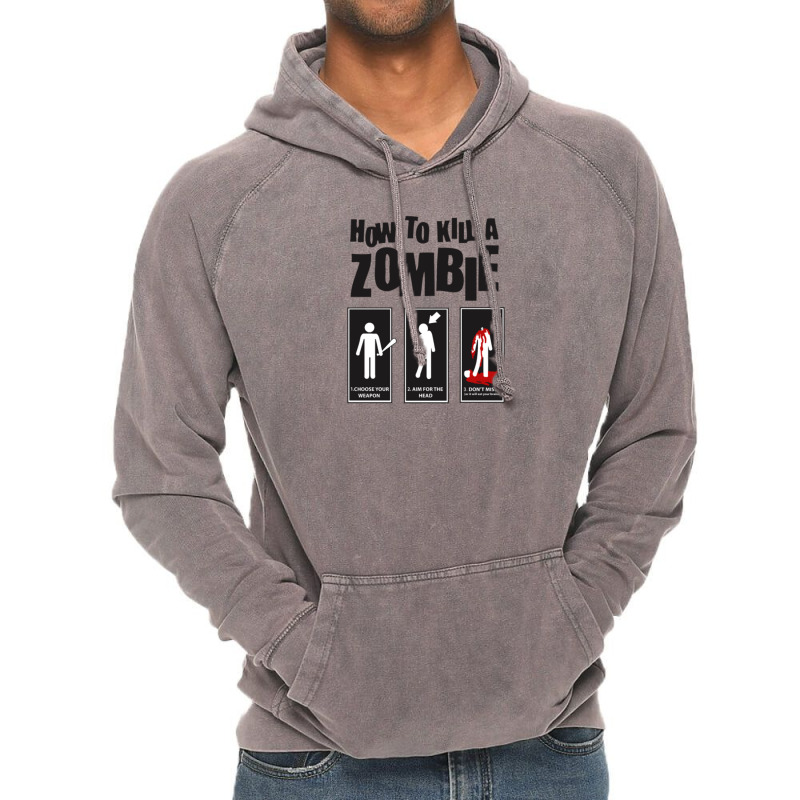 How To Kill A Zombie Funny Vintage Hoodie | Artistshot