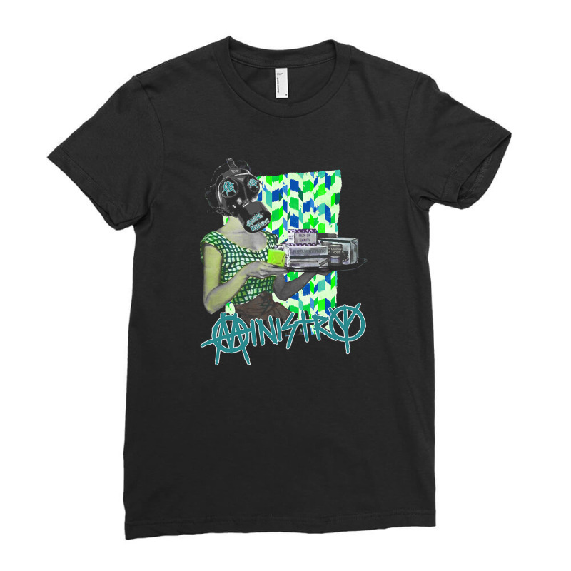 Ministry – Moral Hygiene Gas Mask Ladies Fitted T-Shirt by cm-arts | Artistshot