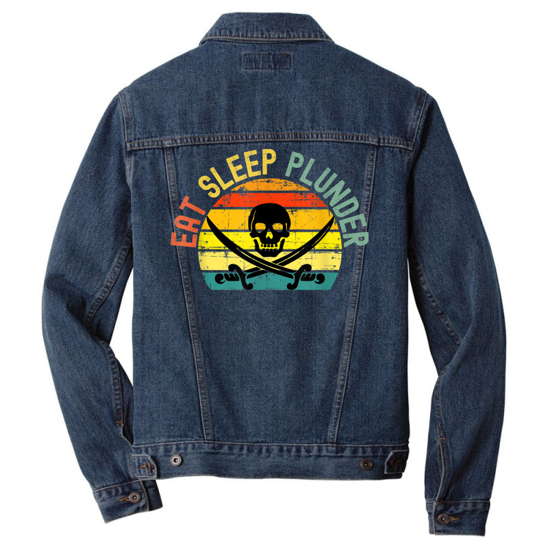 Eat Sleep Plunder Pirate Party Men Denim Jacket | Artistshot