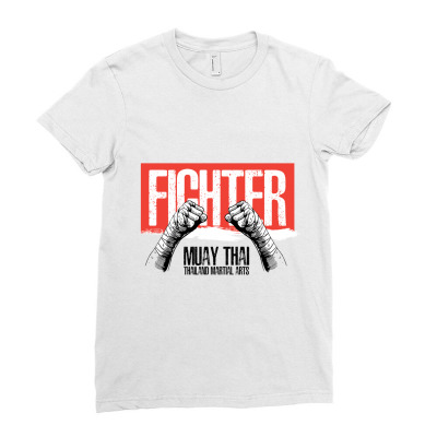Concept Of Muay Thai Martial Artsconcept Of Muay Thai Martial Arts Ladies Fitted T-shirt Designed By Roger
