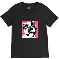 Fawn Boxer Black And White V-neck Tee | Artistshot