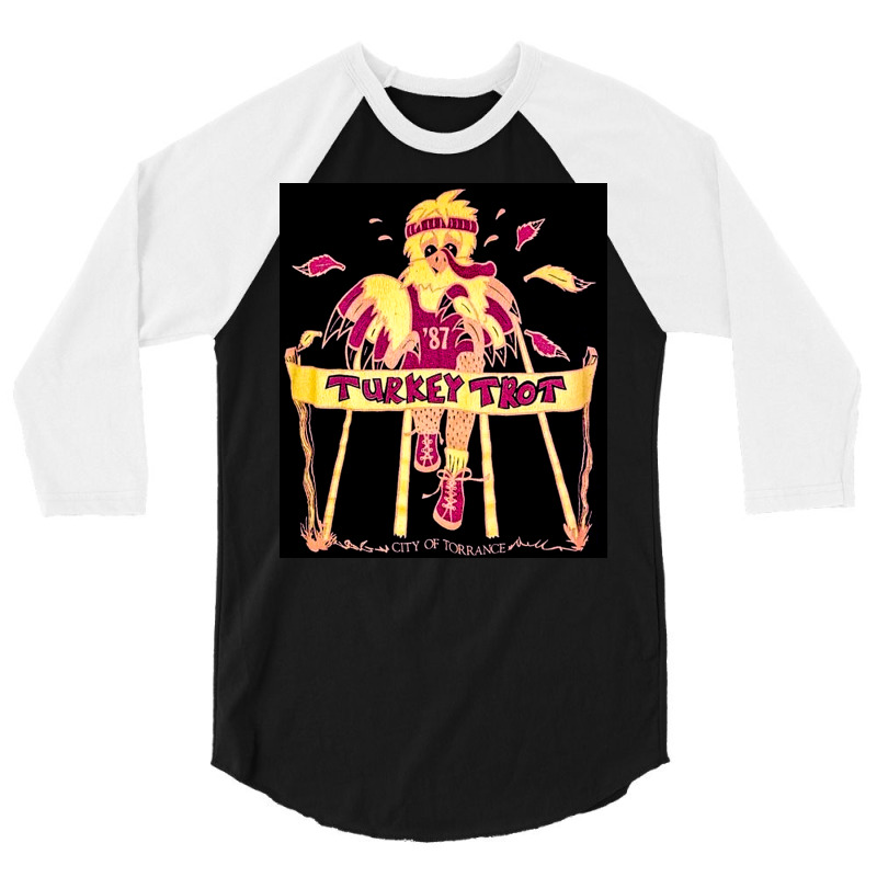 Turkey Trot Fun Run, Turkey Trot Fun Run Art, Turkey Trot Fun Run Vint 3/4 Sleeve Shirt | Artistshot