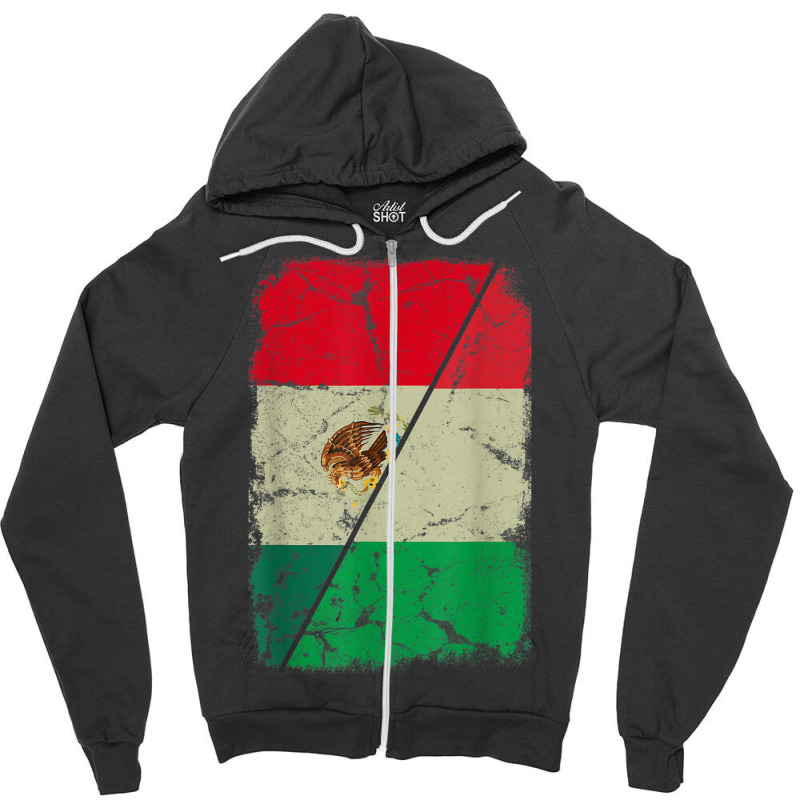 Italian And Mexican Flag Together Mixed Family Roots Zipper Hoodie by Uniform | Artistshot