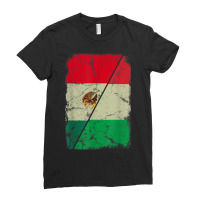 Italian And Mexican Flag Together Mixed Family Roots Ladies Fitted T-shirt | Artistshot