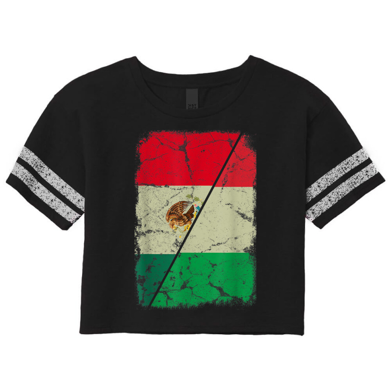 Italian And Mexican Flag Together Mixed Family Roots Scorecard Crop Tee by Uniform | Artistshot