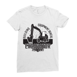 emblem of excavator or building machine rental organisationrganisation Ladies Fitted T-Shirt | Artistshot
