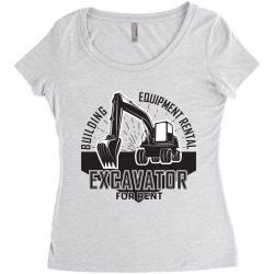 emblem of excavator or building machine rental organisationrganisation Women's Triblend Scoop T-shirt | Artistshot