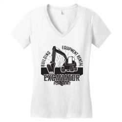 emblem of excavator or building machine rental organisationrganisation Women's V-Neck T-Shirt | Artistshot