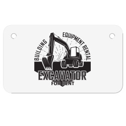 emblem of excavator or building machine rental organisationrganisation Motorcycle License Plate | Artistshot